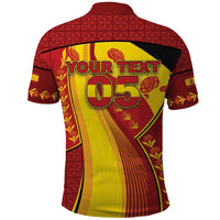 Custom Spain Football Polo Shirt Traditional Spanish Carnation Floral Patriotic Motif