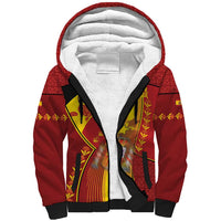Custom Spain Football Sherpa Hoodie Traditional Spanish Carnation Floral Patriotic Motif