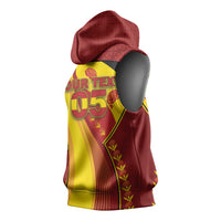 Custom Spain Football Sleeveless Hoodie Traditional Spanish Carnation Floral Patriotic Motif