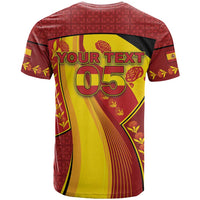 Custom Spain Football T Shirt Traditional Spanish Carnation Floral Patriotic Motif
