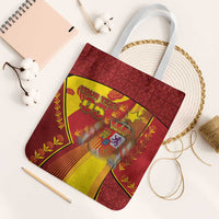Custom Spain Football Tote Bag Traditional Spanish Carnation Floral Patriotic Motif