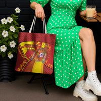 Custom Spain Football Tote Bag Traditional Spanish Carnation Floral Patriotic Motif