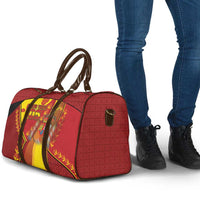 Custom Spain Football Travel Bag Traditional Spanish Carnation Floral Patriotic Motif