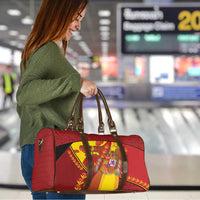 Custom Spain Football Travel Bag Traditional Spanish Carnation Floral Patriotic Motif