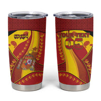 Custom Spain Football Tumbler Cup Traditional Spanish Carnation Floral Patriotic Motif