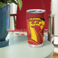 Custom Spain Football Tumbler Cup Traditional Spanish Carnation Floral Patriotic Motif