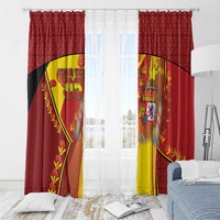 Custom Spain Football Window Curtain Traditional Spanish Carnation Floral Patriotic Motif