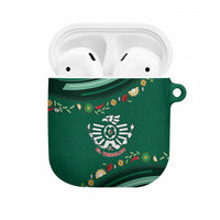 Mexico Football AirPods Case Aztec Eagle With Mini Floral Patterns