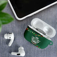 Mexico Football AirPods Case Aztec Eagle With Mini Floral Patterns