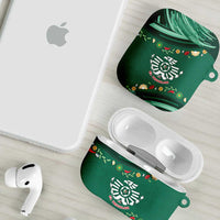 Mexico Football AirPods Case Aztec Eagle With Mini Floral Patterns