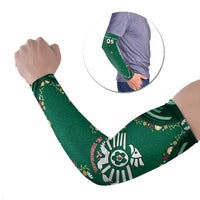 Custom Mexico Football Arm Sleeves Aztec Eagle With Mini Floral Patterns