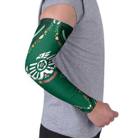 Custom Mexico Football Arm Sleeves Aztec Eagle With Mini Floral Patterns