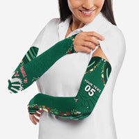 Custom Mexico Football Arm Sleeves Aztec Eagle With Mini Floral Patterns