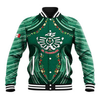 Custom Mexico Football Baseball Jacket Aztec Eagle With Mini Floral Patterns