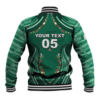 Custom Mexico Football Baseball Jacket Aztec Eagle With Mini Floral Patterns