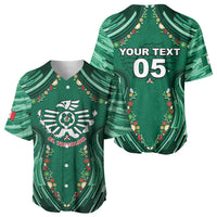 Custom Mexico Football Baseball Jersey Aztec Eagle With Mini Floral Patterns
