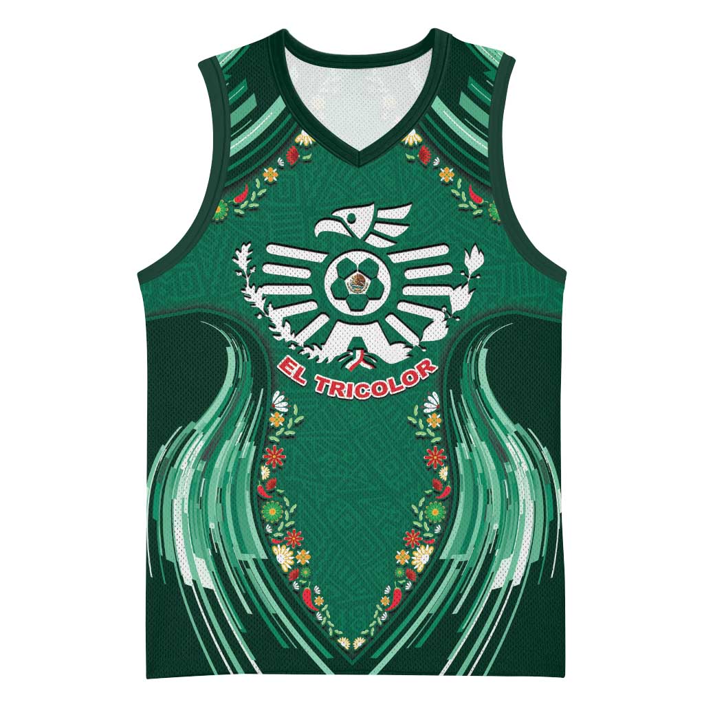 Custom Mexico Football Basketball Jersey Aztec Eagle With Mini Floral Patterns