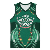 Custom Mexico Football Basketball Jersey Aztec Eagle With Mini Floral Patterns