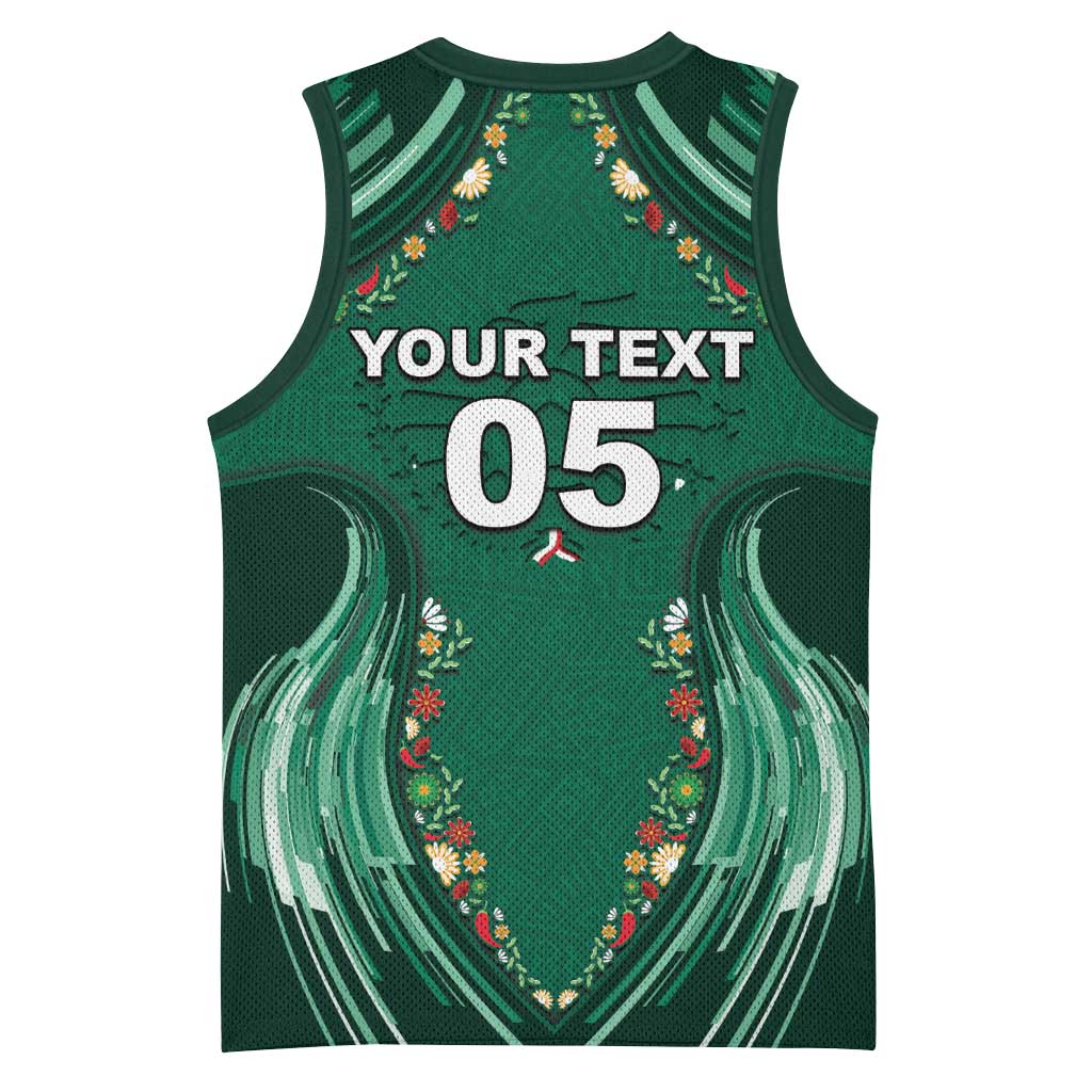 Custom Mexico Football Basketball Jersey Aztec Eagle With Mini Floral Patterns