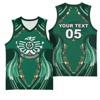 Custom Mexico Football Basketball Jersey Aztec Eagle With Mini Floral Patterns
