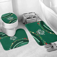 Mexico Football Bathroom Set Aztec Eagle With Mini Floral Patterns