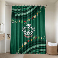 Mexico Football Bathroom Set Aztec Eagle With Mini Floral Patterns