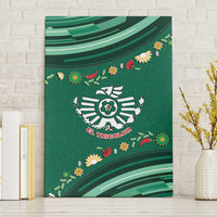 Mexico Football Canvas Wall Art Aztec Eagle With Mini Floral Patterns