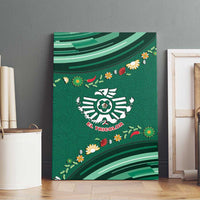 Mexico Football Canvas Wall Art Aztec Eagle With Mini Floral Patterns