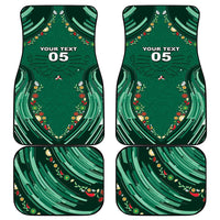 Custom Mexico Football Car Mats Aztec Eagle With Mini Floral Patterns