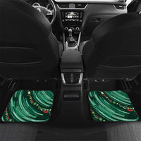 Custom Mexico Football Car Mats Aztec Eagle With Mini Floral Patterns