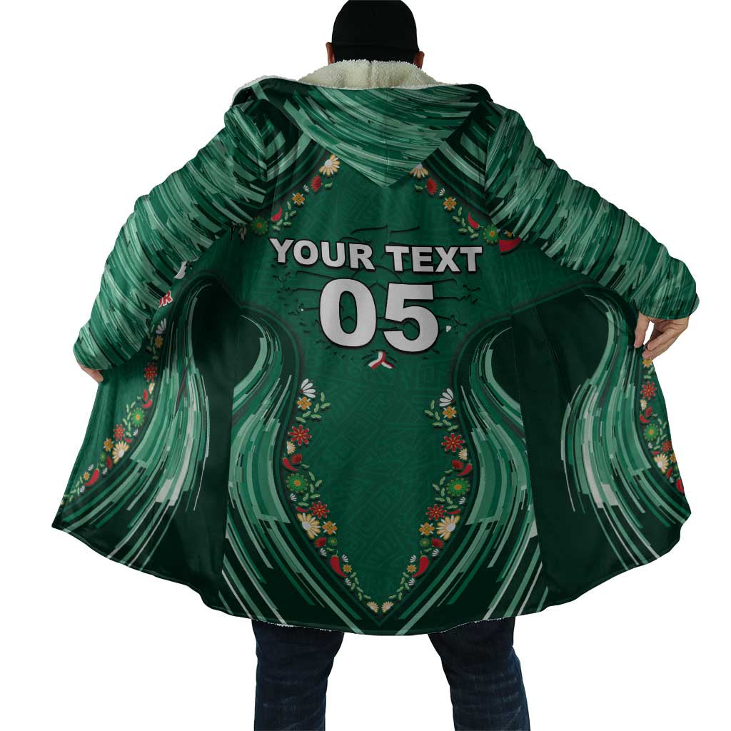 Custom Mexico Football Cloak Aztec Eagle With Mini Floral Patterns