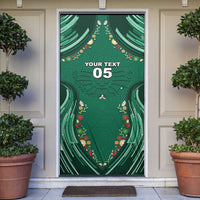 Custom Mexico Football Door Cover Aztec Eagle With Mini Floral Patterns
