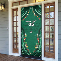 Custom Mexico Football Door Cover Aztec Eagle With Mini Floral Patterns