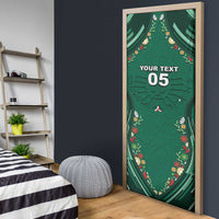 Custom Mexico Football Door Cover Aztec Eagle With Mini Floral Patterns