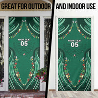 Custom Mexico Football Door Cover Aztec Eagle With Mini Floral Patterns