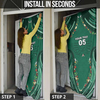 Custom Mexico Football Door Cover Aztec Eagle With Mini Floral Patterns