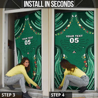 Custom Mexico Football Door Cover Aztec Eagle With Mini Floral Patterns