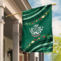 Mexico Football Garden Flag Aztec Eagle With Mini Floral Patterns