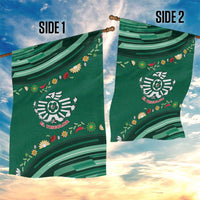 Mexico Football Garden Flag Aztec Eagle With Mini Floral Patterns