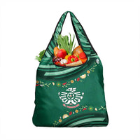 Mexico Football Grocery Bag Aztec Eagle With Mini Floral Patterns