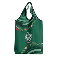 Mexico Football Grocery Bag Aztec Eagle With Mini Floral Patterns