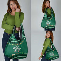 Mexico Football Grocery Bag Aztec Eagle With Mini Floral Patterns