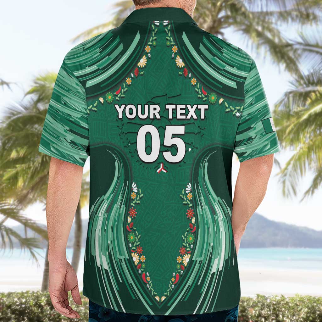 Custom Mexico Football Hawaiian Shirt Aztec Eagle With Mini Floral Patterns