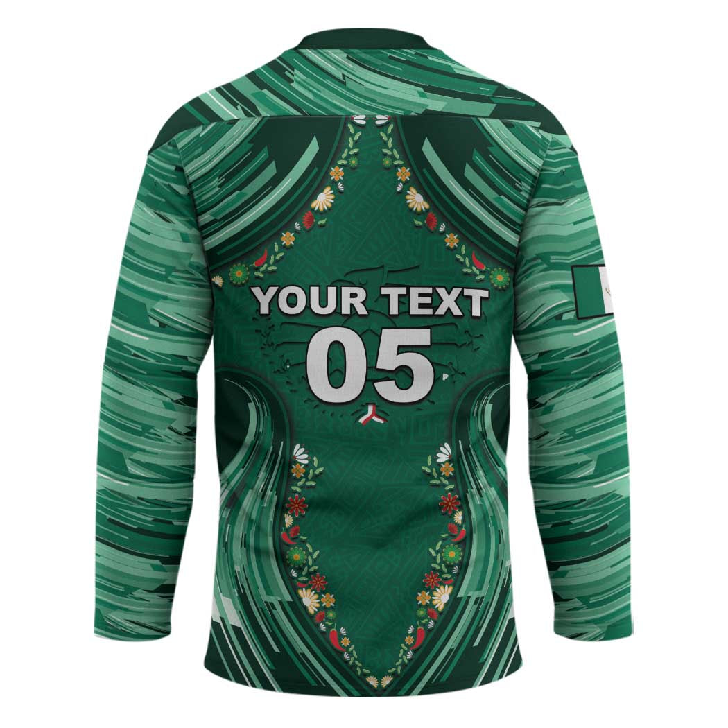 Custom Mexico Football Hockey Jersey Aztec Eagle With Mini Floral Patterns