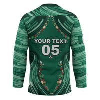 Custom Mexico Football Hockey Jersey Aztec Eagle With Mini Floral Patterns