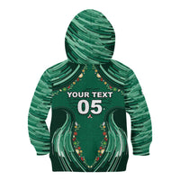 Custom Mexico Football Kid Hoodie Aztec Eagle With Mini Floral Patterns