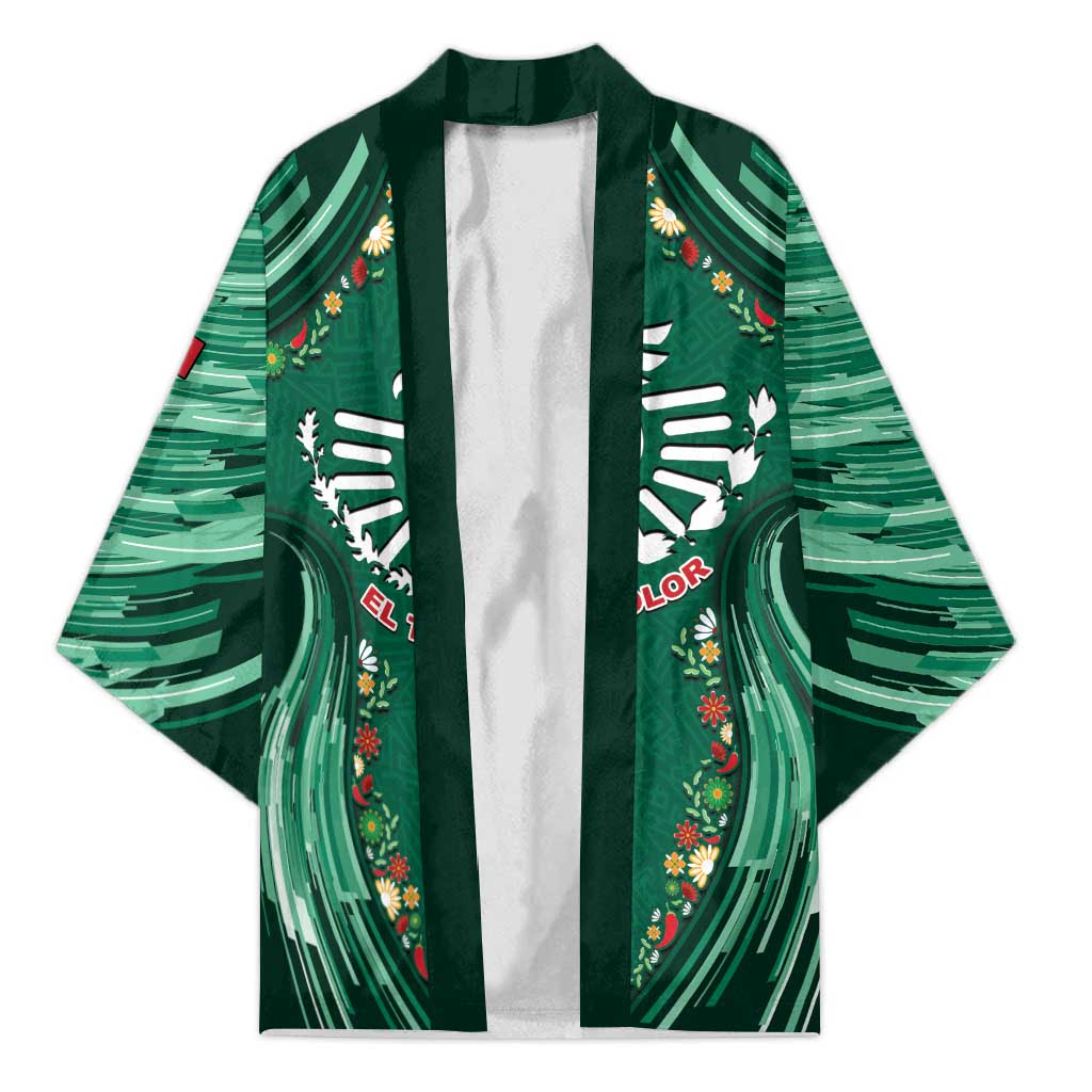 Custom Mexico Football Kimono Aztec Eagle With Mini Floral Patterns