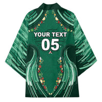 Custom Mexico Football Kimono Aztec Eagle With Mini Floral Patterns