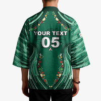 Custom Mexico Football Kimono Aztec Eagle With Mini Floral Patterns