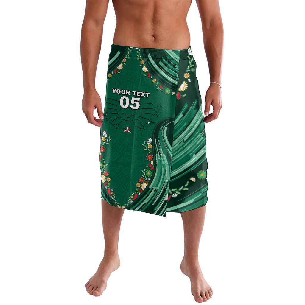 Custom Mexico Football Lavalava Aztec Eagle With Mini Floral Patterns